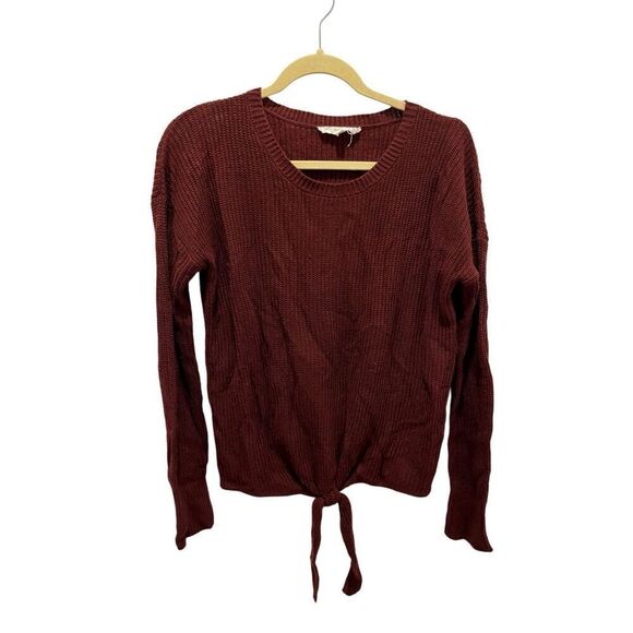 Pink Republic maroon sweater w/front tie, Junior’s size L - Picture 1 of 4